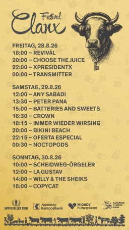 Clanx 2026 timetable full